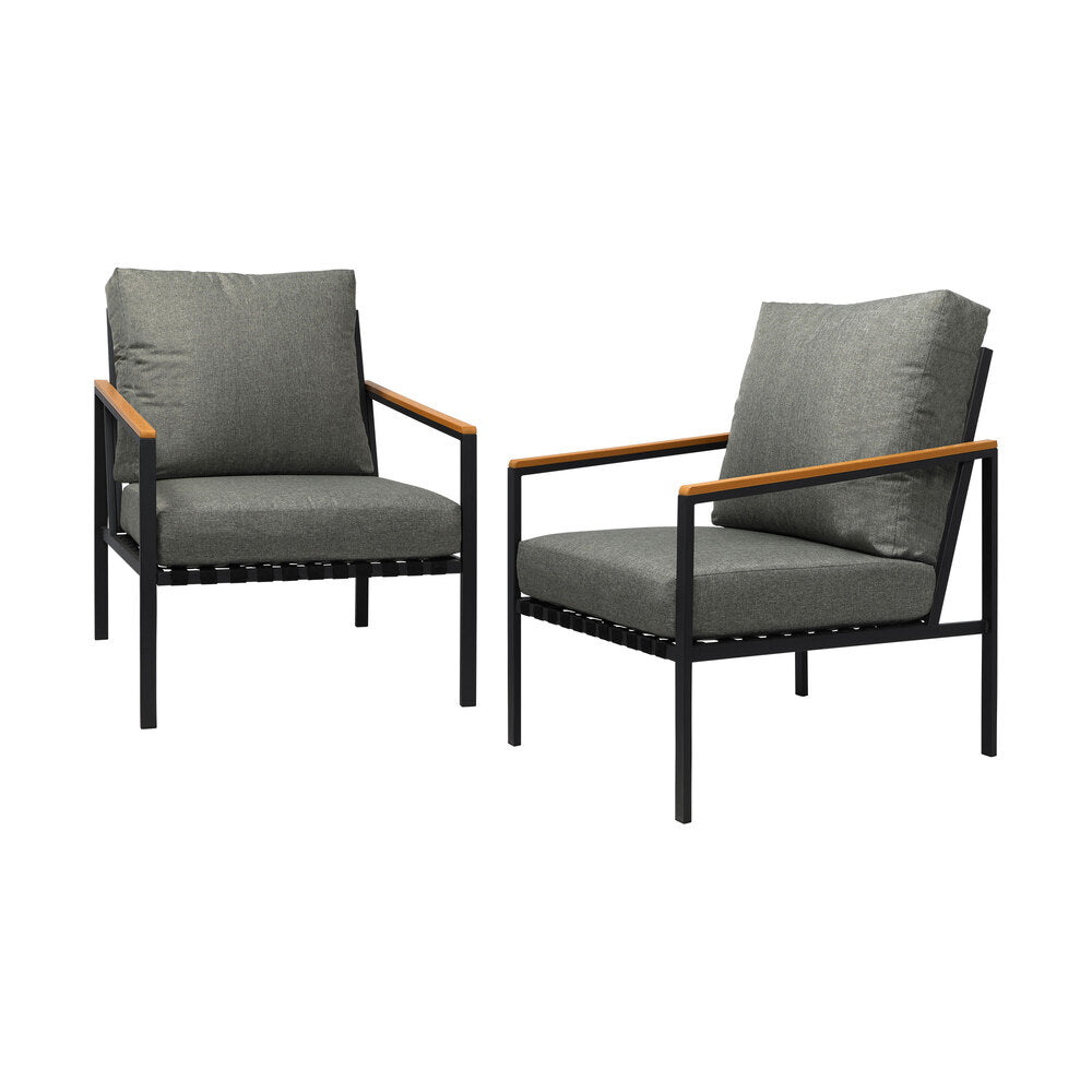 Livsip Outdoor Lounge Dining Chairs Patio Furniture Lounge Setting Set of 2-Outdoor Patio Sets-PEROZ Accessories