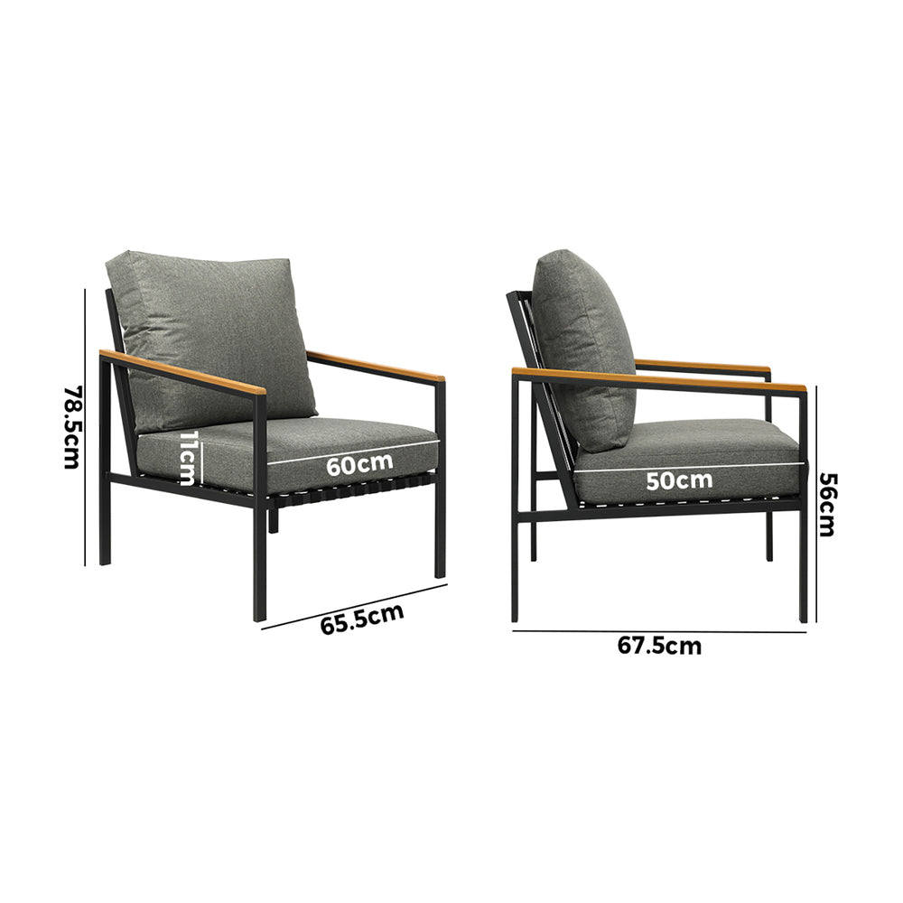 Livsip Outdoor Lounge Dining Chairs Patio Furniture Lounge Setting Set of 2-Outdoor Patio Sets-PEROZ Accessories