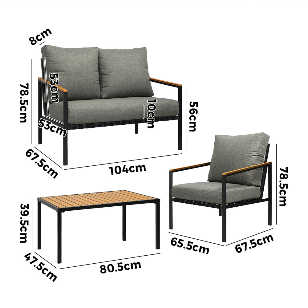 Livsip Outdoor Furniture 4-Piece Setting Bistro Set Dining Chairs Patio Setting-Outdoor Patio Sets-PEROZ Accessories