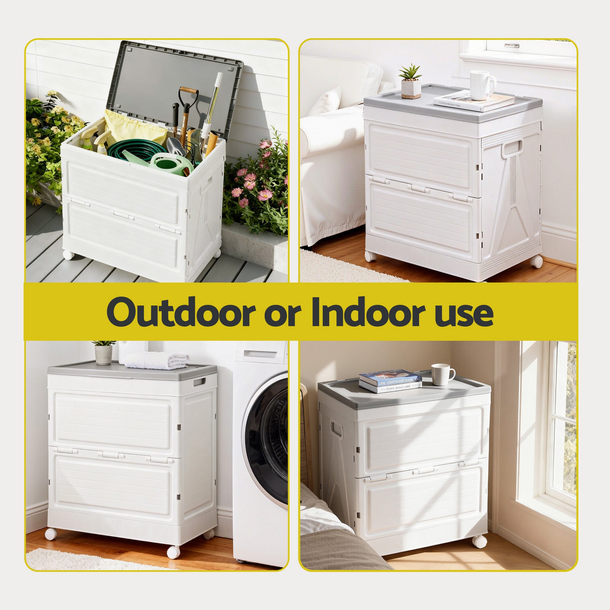 Gardeon 159L Outdoor Storage Box Stackable Cupboard Camping Organizer Wheels-Home & Garden > Storage > Storage Boxes-PEROZ Accessories