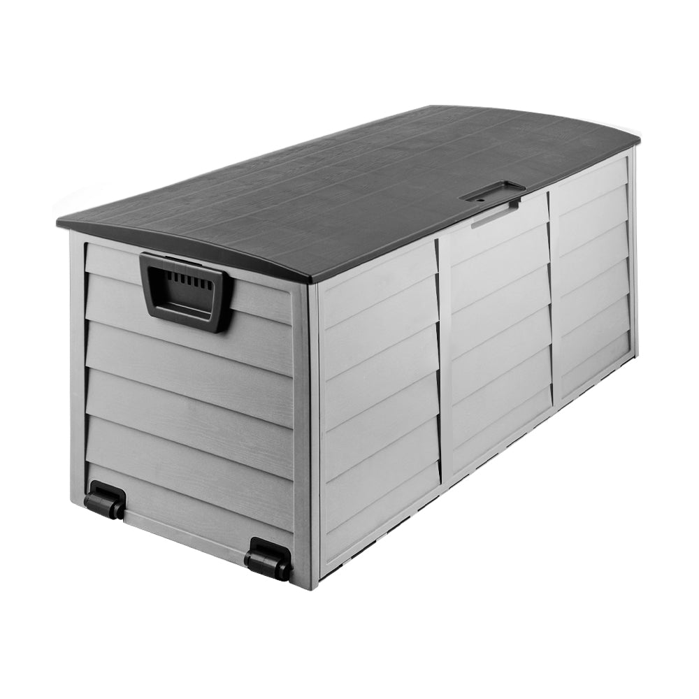 Gardeon Outdoor Storage Box 290L Lockable Organiser Garden Deck Shed Tool Black-Outdoor Storage Boxes-PEROZ Accessories