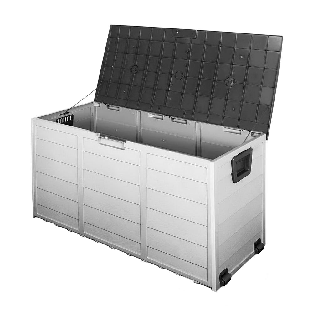 Gardeon Outdoor Storage Box 290L Lockable Organiser Garden Deck Shed Tool Black-Outdoor Storage Boxes-PEROZ Accessories