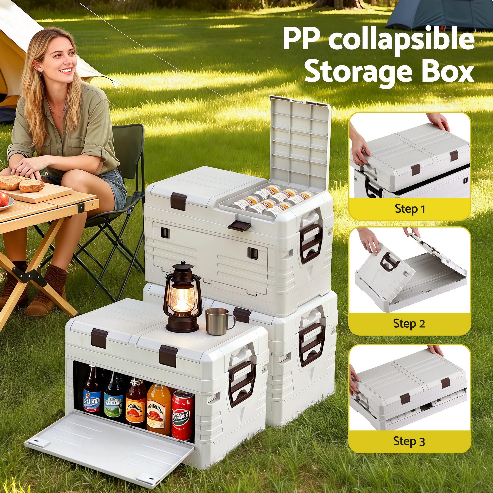 Gardeon 40L Outdoor Storage Box Foldable Camping Collapsible Bins Organizer-Furniture > Outdoor > Outdoor Storage Boxes-PEROZ Accessories