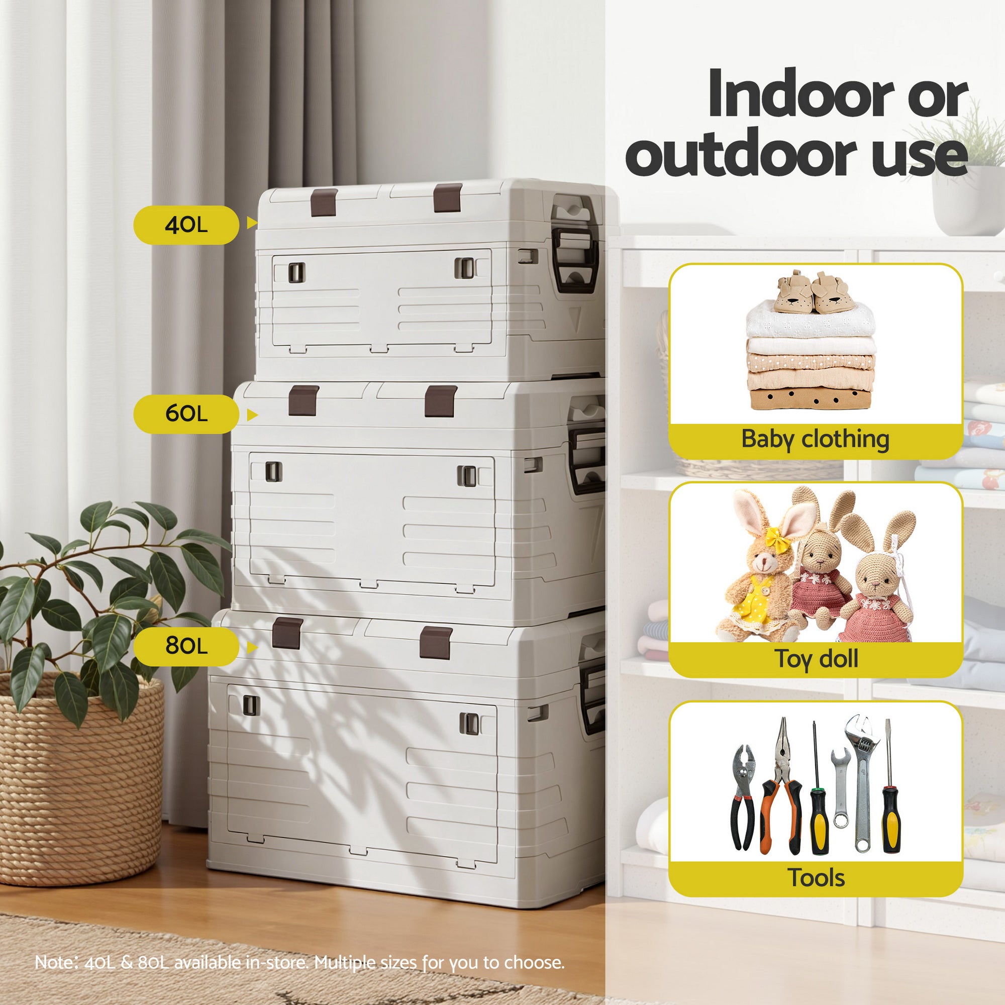 Gardeon 60L Outdoor Storage Box Foldable Camping Collapsible Bins Organizer-Furniture > Outdoor > Outdoor Storage Boxes-PEROZ Accessories