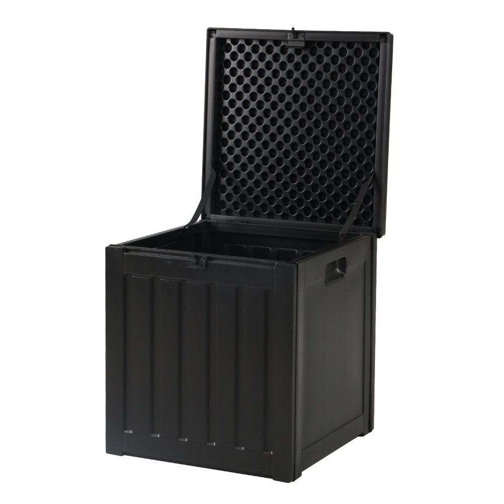 Gardeon Outdoor Storage Box 80L Container Lockable Garden Toy Tool Shed Black-Outdoor Storage Boxes-PEROZ Accessories