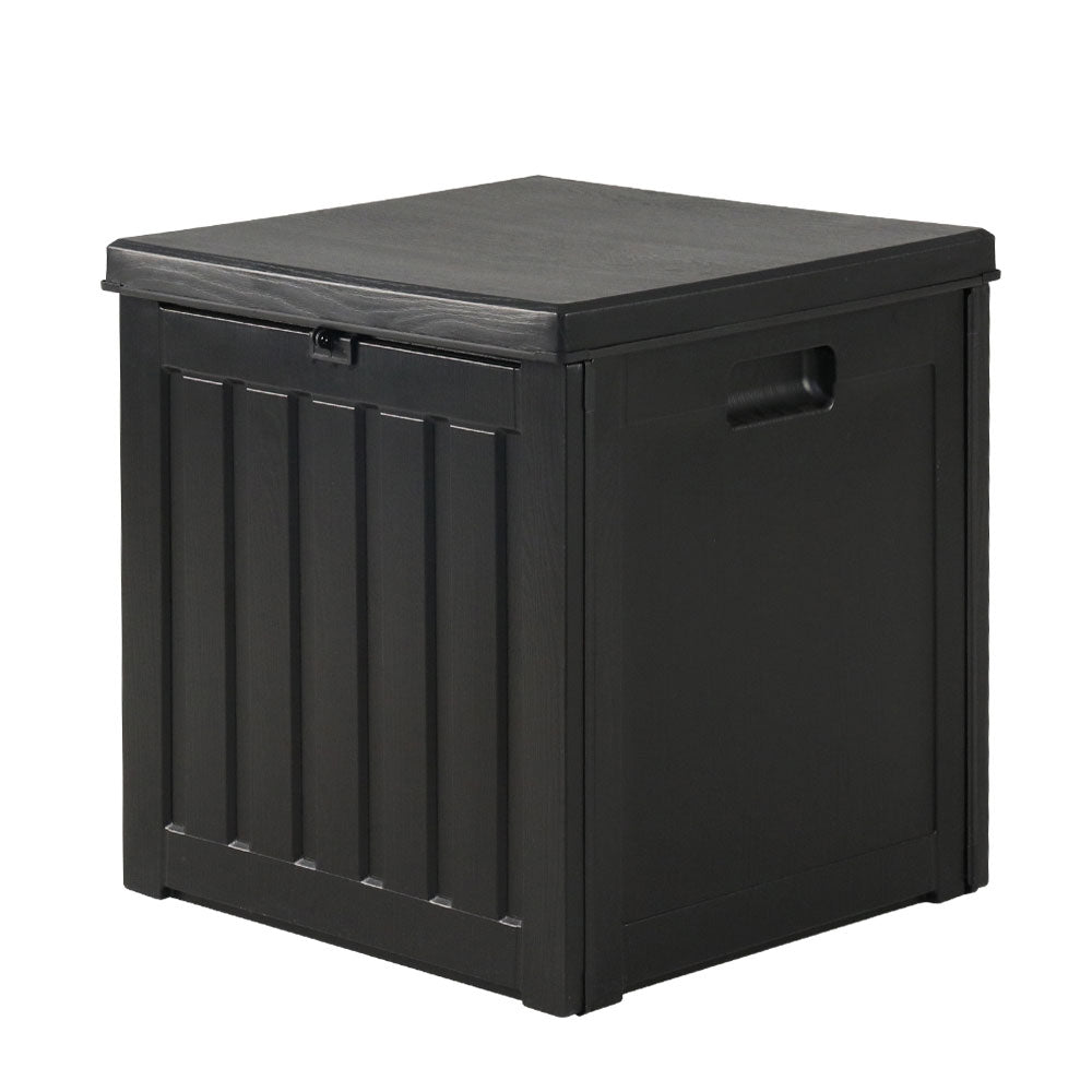 Gardeon Outdoor Storage Box 80L Container Lockable Garden Toy Tool Shed Black-Outdoor Storage Boxes-PEROZ Accessories