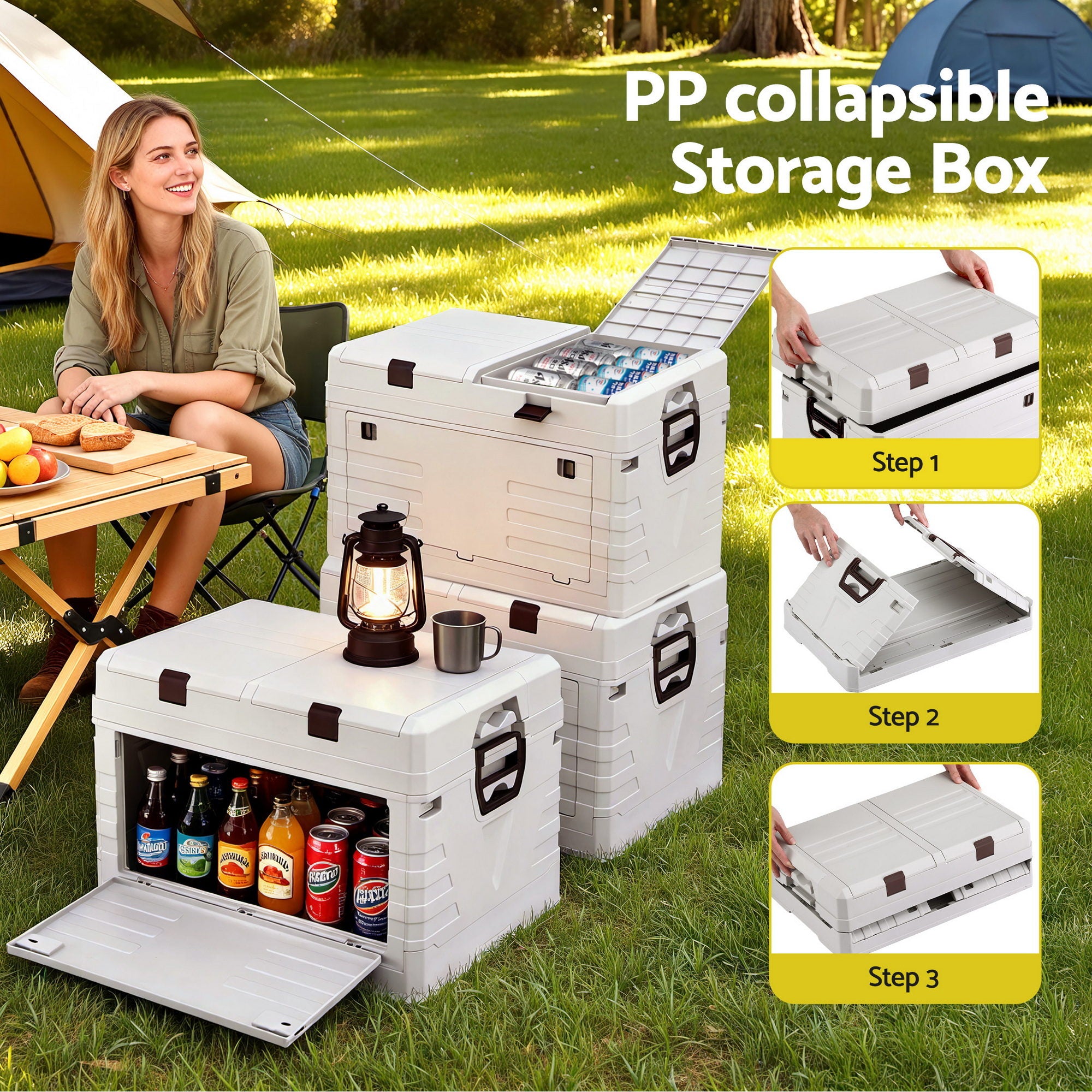 Gardeon 80L Outdoor Storage Box Foldable Camping Collapsible Bins Organizer-Furniture > Outdoor > Outdoor Storage Boxes-PEROZ Accessories