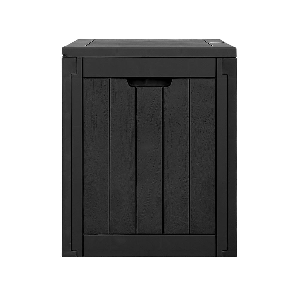 Gardeon Outdoor Storage Box 118L Container Lockable Garden Toy Tool Shed Black-Outdoor Storage Boxes-PEROZ Accessories