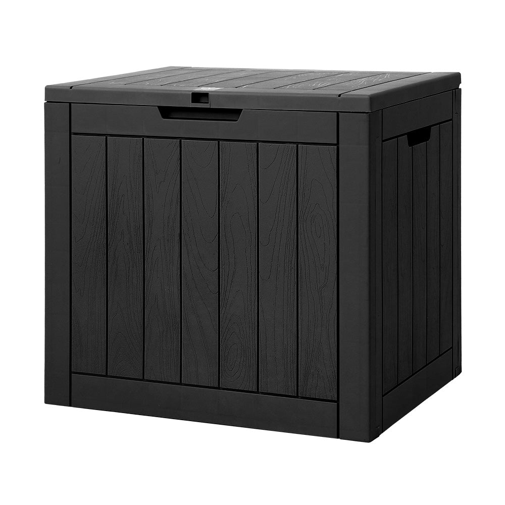 Gardeon Outdoor Storage Box 118L Container Lockable Garden Toy Tool Shed Black-Outdoor Storage Boxes-PEROZ Accessories