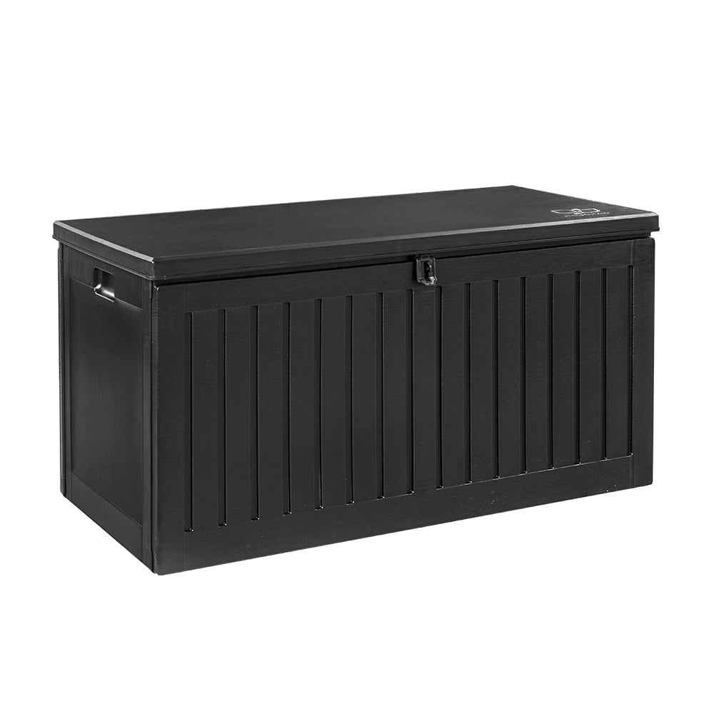 Gardeon Outdoor Storage Box 270L Container Lockable Garden Bench Tool Shed Black-Outdoor Storage Boxes-PEROZ Accessories