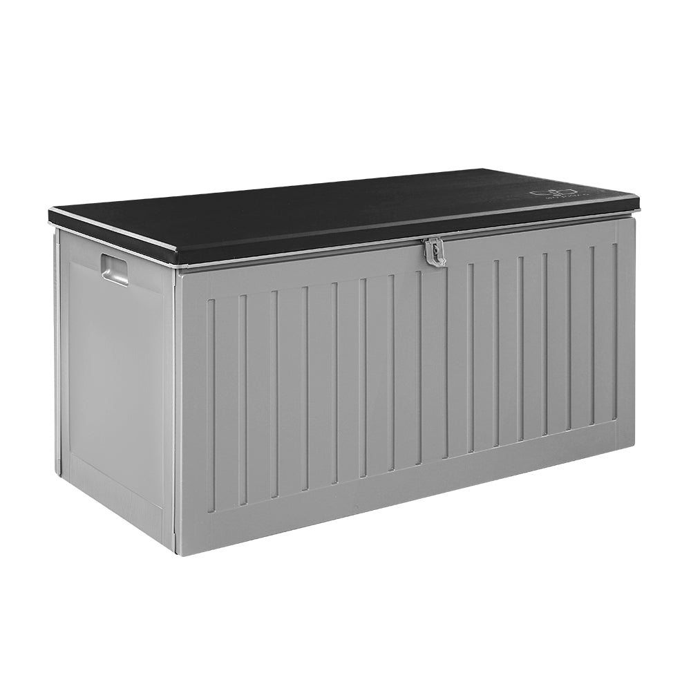 Gardeon Outdoor Storage Box 270L Container Lockable Garden Bench Tool Shed Grey-Outdoor Storage Boxes-PEROZ Accessories