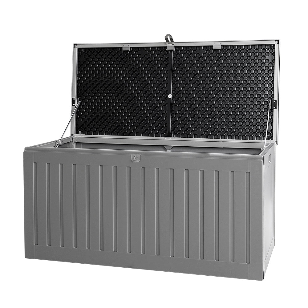 Gardeon Outdoor Storage Box 270L Container Lockable Garden Bench Tool Shed Grey-Outdoor Storage Boxes-PEROZ Accessories