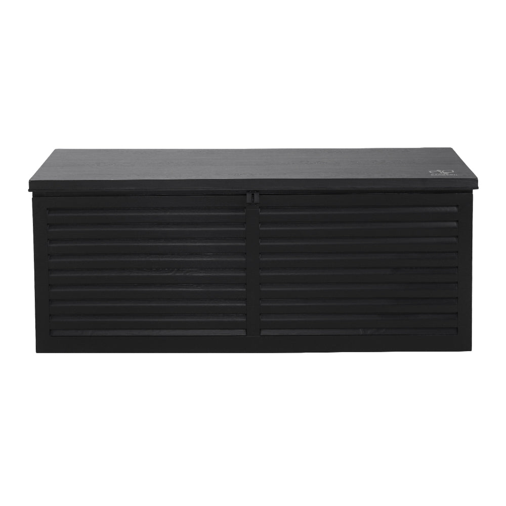 Gardeon Outdoor Storage Box 390L Container Lockable Garden Bench Shed Tools Toy All Black-Outdoor Storage Boxes-PEROZ Accessories