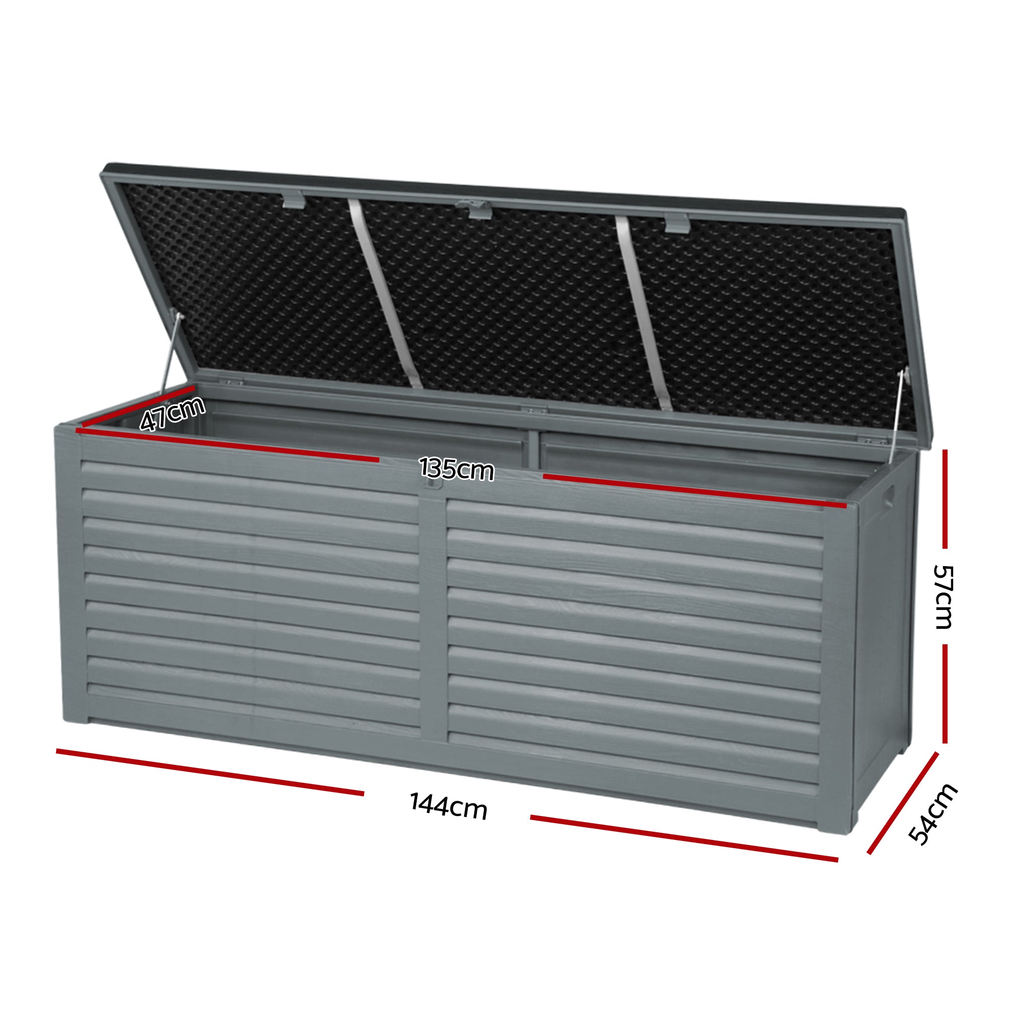 Gardeon Outdoor Storage Box 390L Container Lockable Garden Bench Tools Toy Shed Black-Outdoor Storage Boxes-PEROZ Accessories