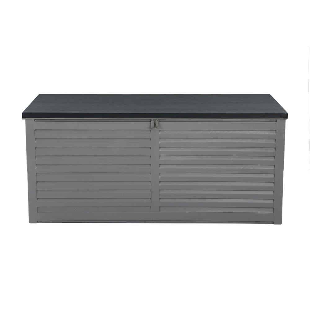 Gardeon Outdoor Storage Box 490L Container Lockable Garden Bench Tools Toy Shed Black-Outdoor Storage Boxes-PEROZ Accessories