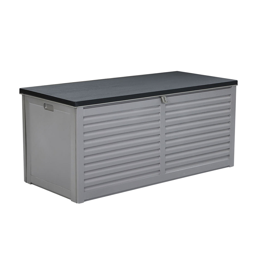 Gardeon Outdoor Storage Box 490L Container Lockable Garden Bench Tools Toy Shed Black-Outdoor Storage Boxes-PEROZ Accessories