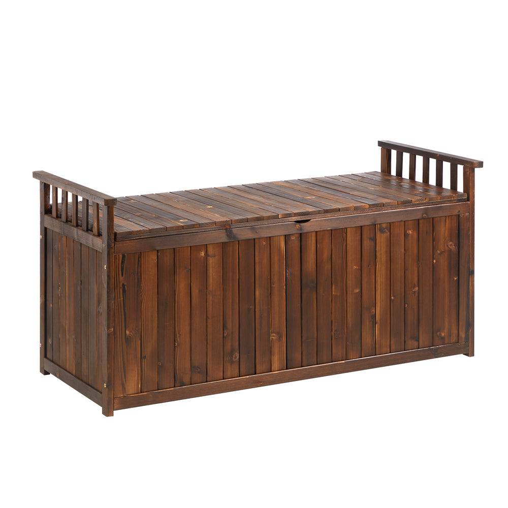 Livsip Outdoor Storage Box Garden Bench Wooden 500L Charcoal-Outdoor Storage Boxes-PEROZ Accessories