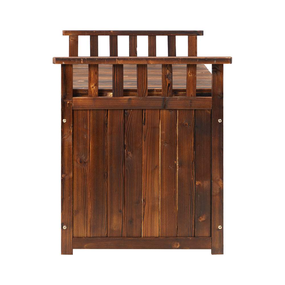Livsip Outdoor Storage Box Garden Bench Wooden 500L Charcoal-Outdoor Storage Boxes-PEROZ Accessories