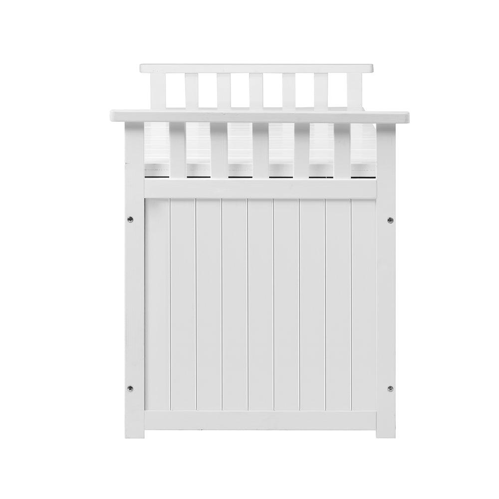 Livsip Outdoor Storage Box Garden Bench Wooden 500L White-Outdoor Storage Boxes-PEROZ Accessories