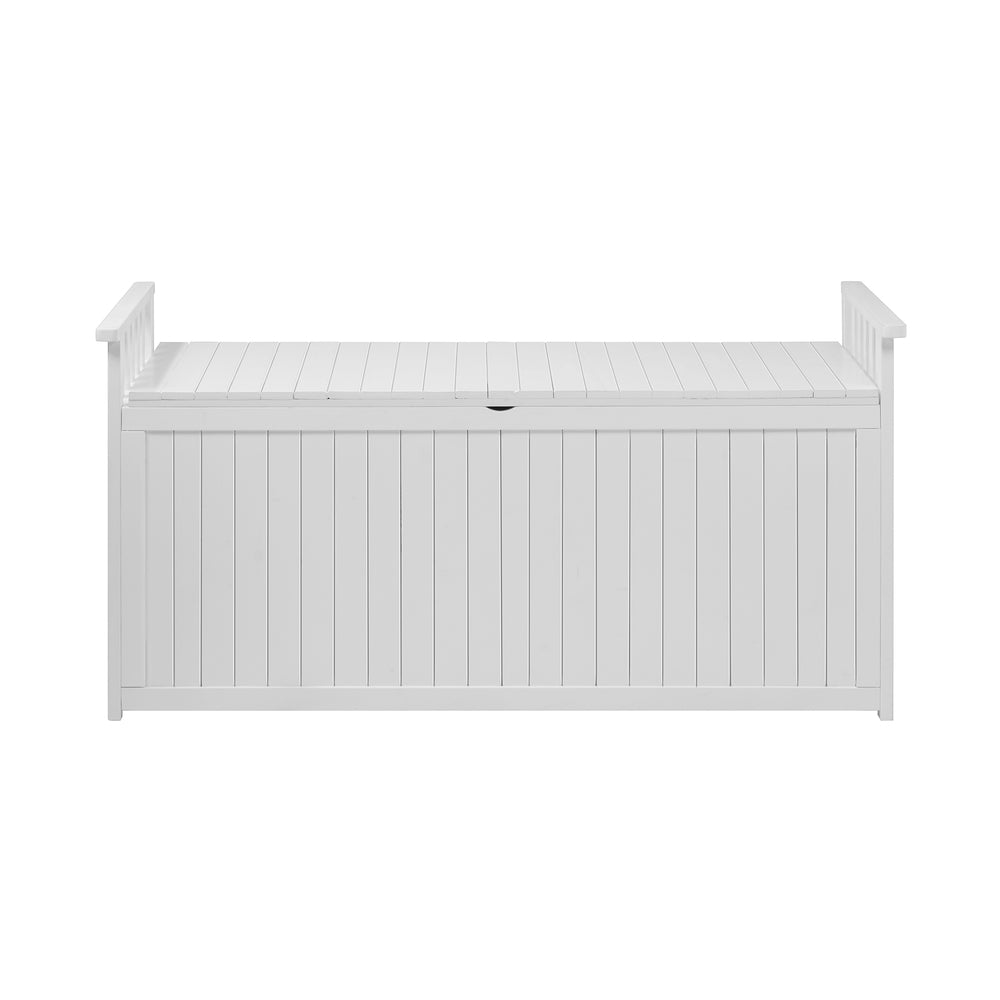 Livsip Outdoor Storage Box Garden Bench Wooden 500L White-Outdoor Storage Boxes-PEROZ Accessories