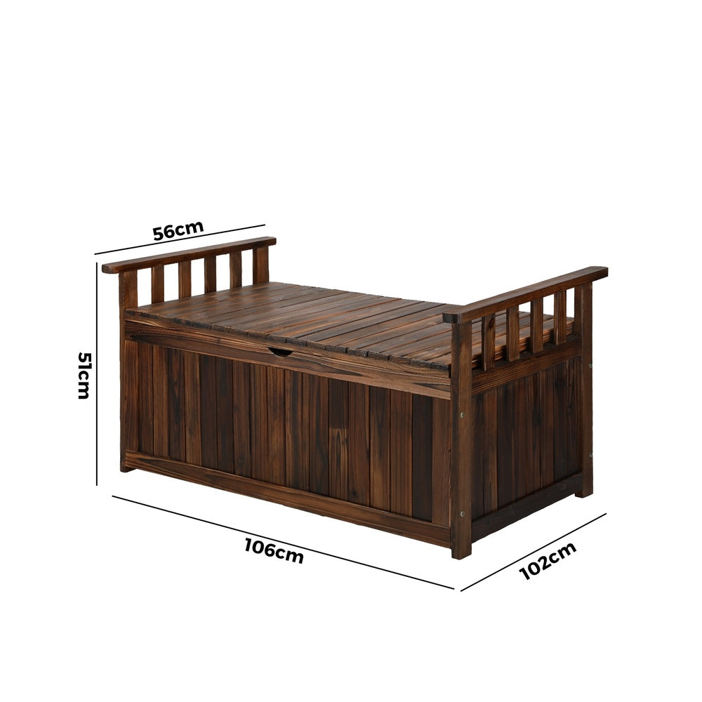 Livsip Outdoor Storage Box Wooden Garden Bench L Charcoal-Outdoor Storage Boxes-PEROZ Accessories