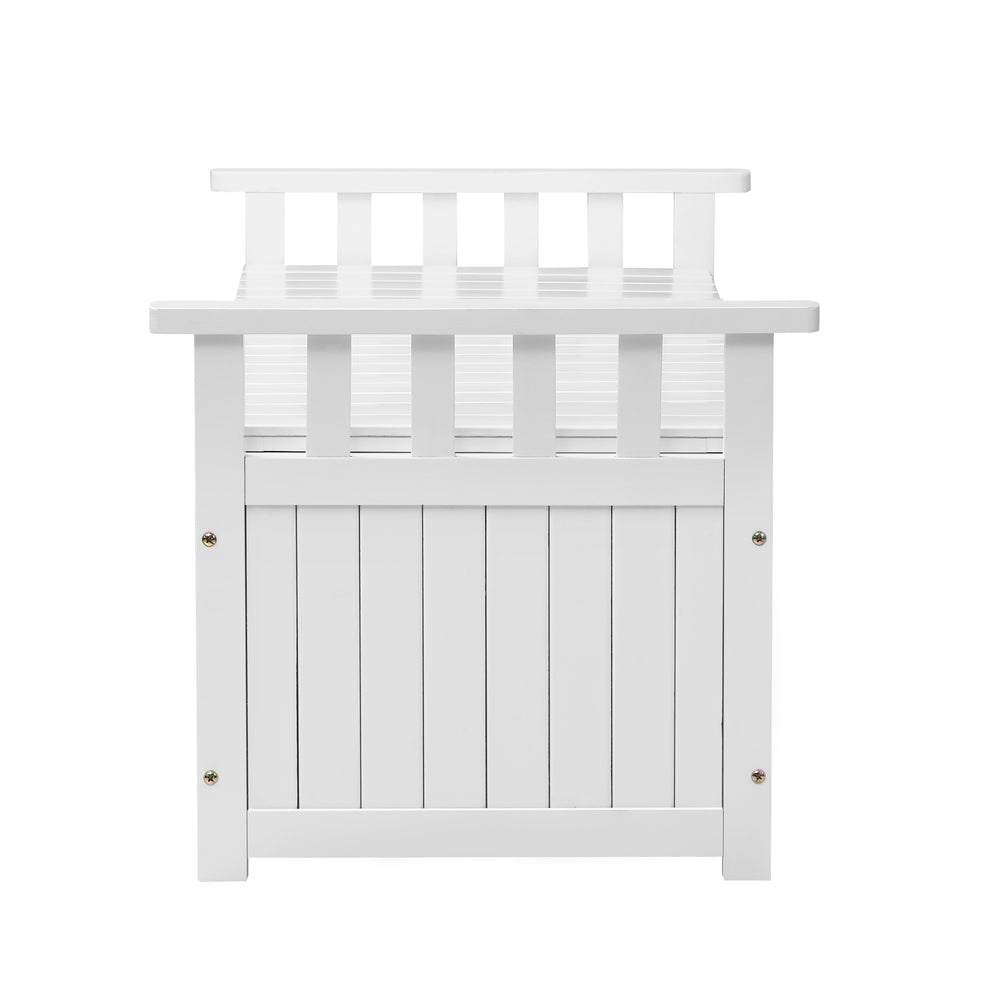 Livsip Outdoor Storage Box Wooden Garden Bench L White-Outdoor Storage Boxes-PEROZ Accessories