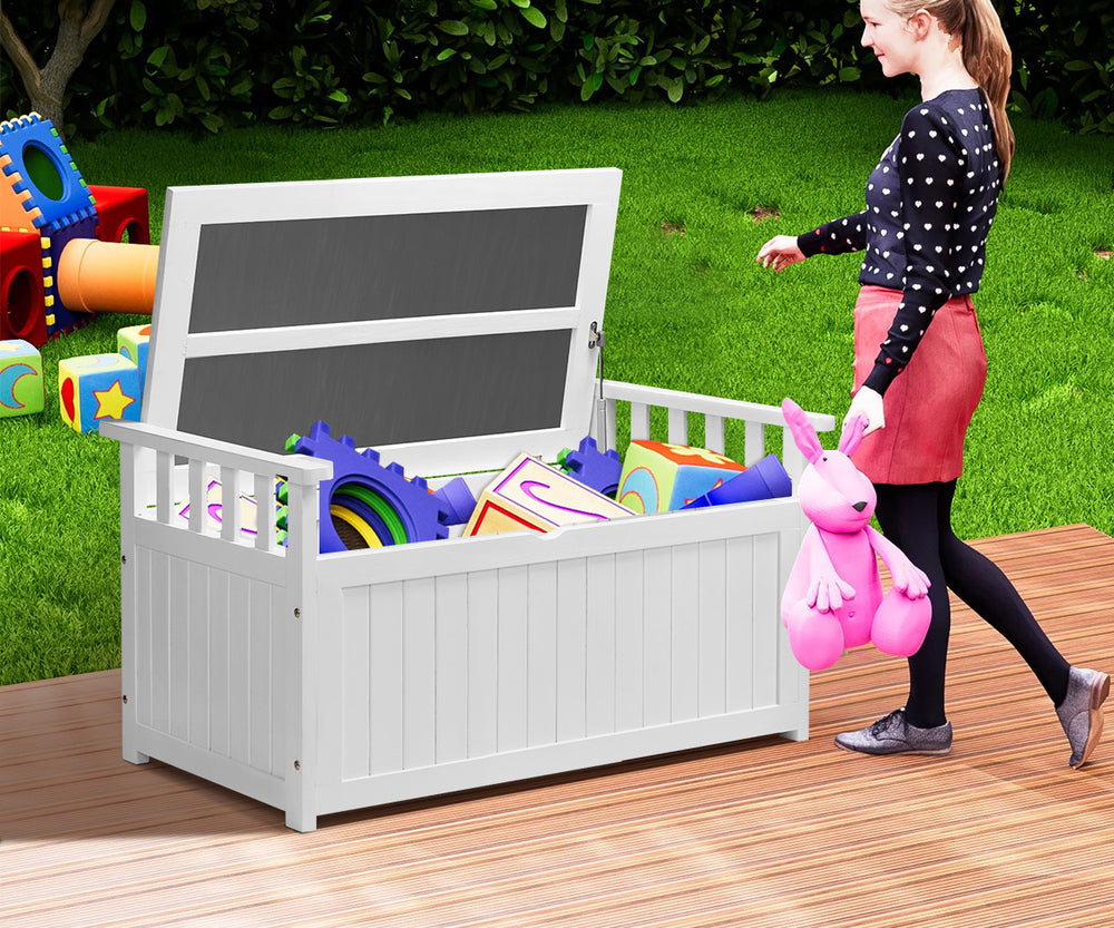 Livsip Outdoor Storage Box Wooden Garden Bench L White-Outdoor Storage Boxes-PEROZ Accessories