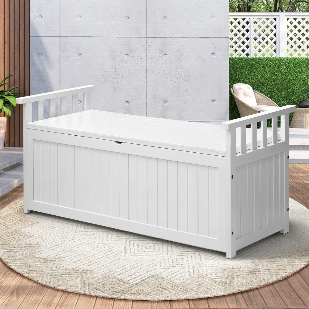 Livsip Outdoor Storage Box Garden Bench Wooden Cabinet Container Chest Toy Tool-Outdoor Storage Boxes-PEROZ Accessories