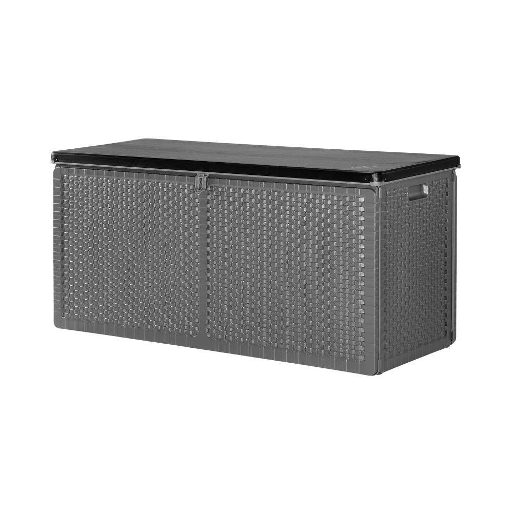 Livsip Outdoor Storage Box Bench 310L Black&Grey-Outdoor Storage Boxes-PEROZ Accessories