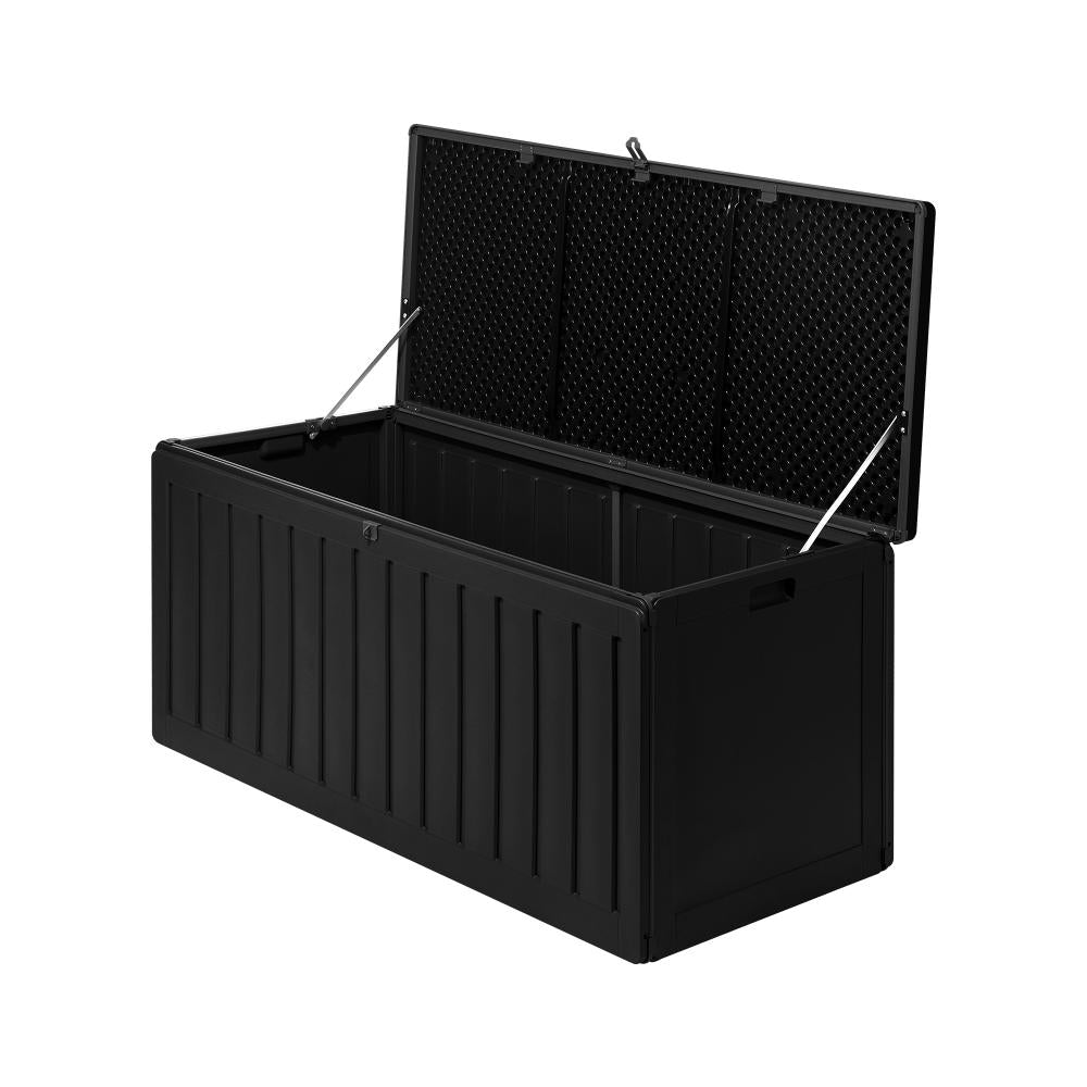 Livsip Outdoor Storage Box Bench 490L Cabinet Container Garden Deck Tool Black-Outdoor Storage Box-PEROZ Accessories