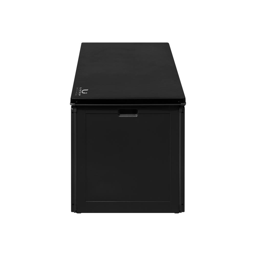 Livsip Outdoor Storage Box Bench 490L Cabinet Container Garden Deck Tool Black-Outdoor Storage Box-PEROZ Accessories