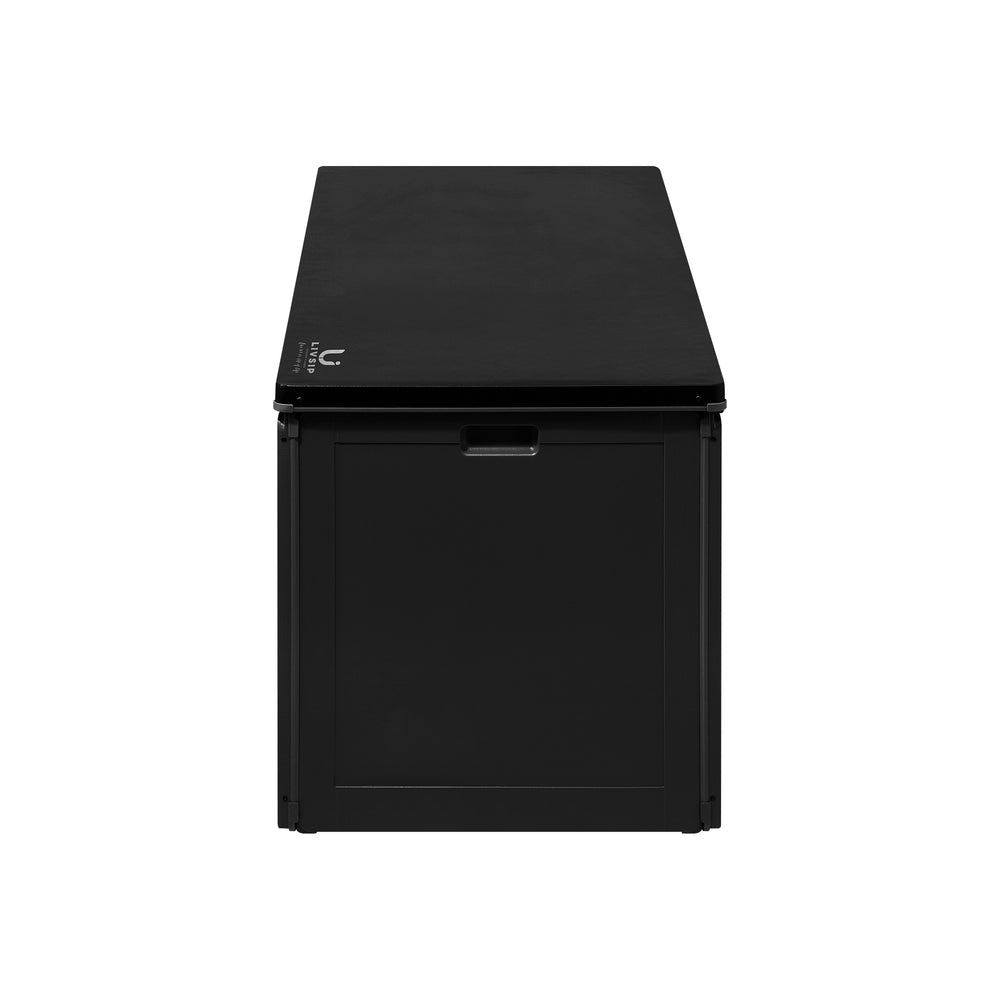 Livsip Outdoor Storage Box Bench 490L Cabinet Container Garden Deck Tool Black-Outdoor Storage Boxes-PEROZ Accessories