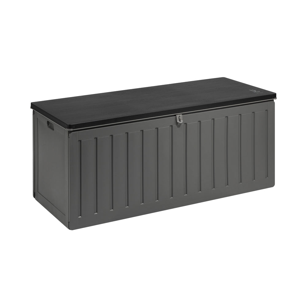 Livsip Outdoor Storage Box Bench 490L Cabinet Container Garden Deck Tool Grey-Outdoor Storage Boxes-PEROZ Accessories