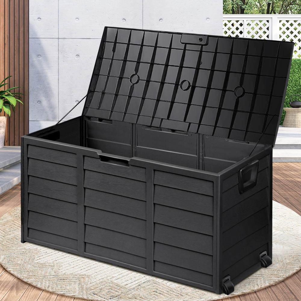 Livsip Outdoor Storage Box Cabinet Container Garden Chest Deck Tool Lockable 290L-Outdoor Storage Boxes-PEROZ Accessories