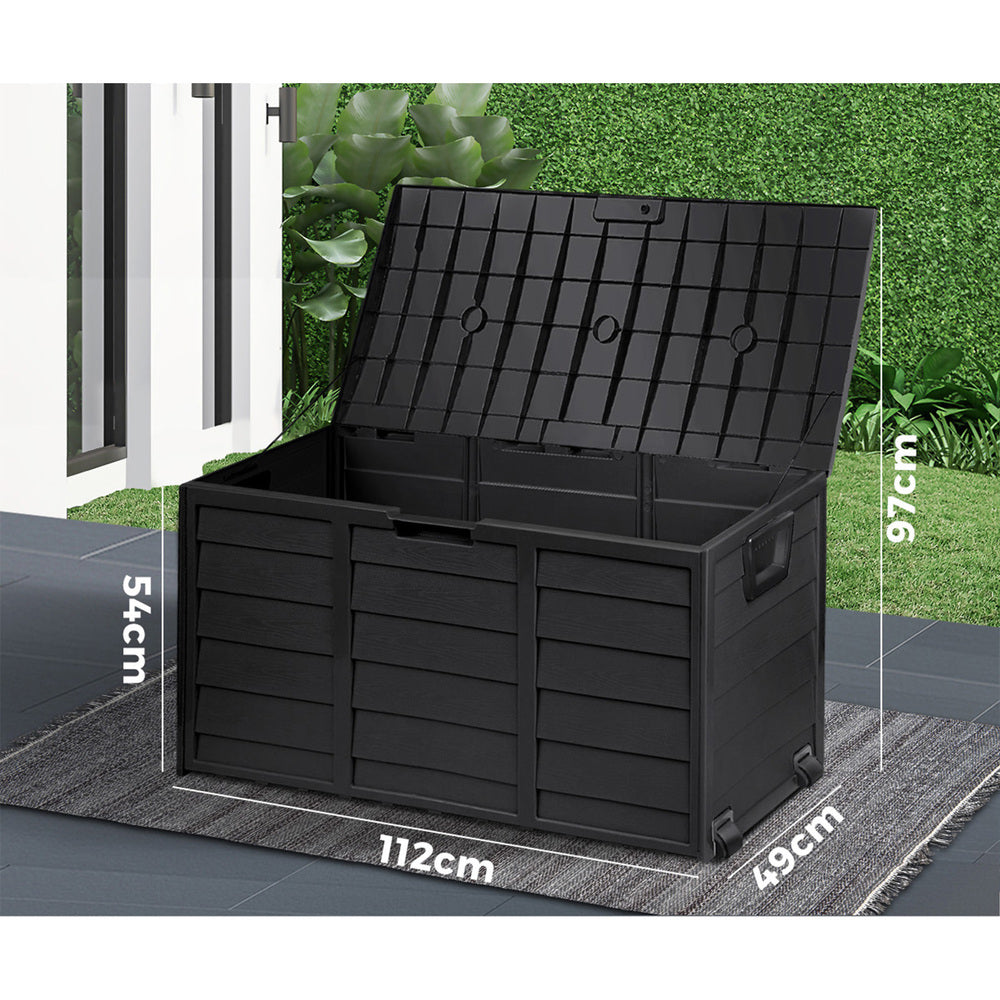 Livsip Outdoor Storage Box Cabinet Container Garden Chest Deck Tool Lockable 290L-Outdoor Storage Boxes-PEROZ Accessories