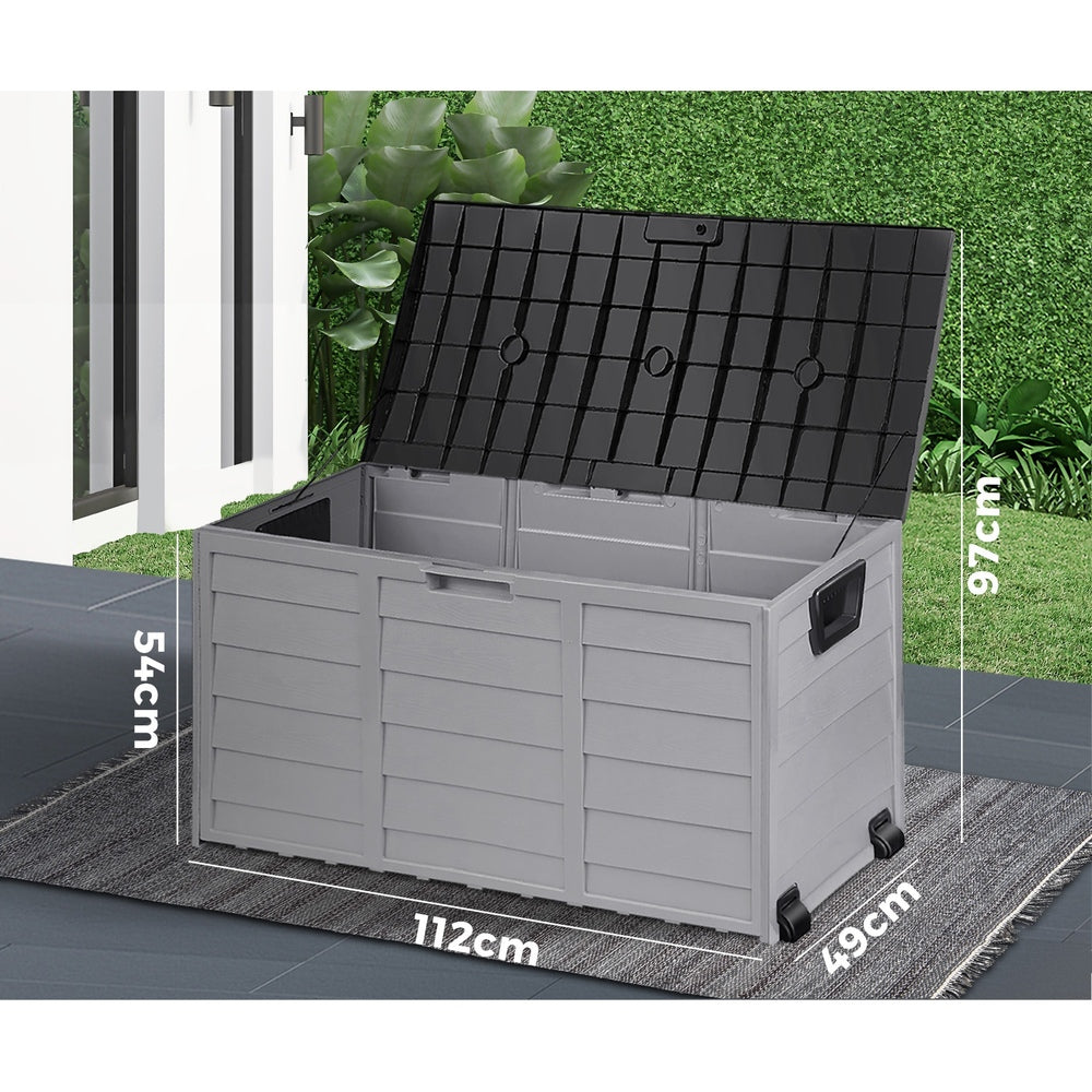 Livsip Outdoor Storage Box 290L Cabinet Container Garden Shed Deck Tool Lockable-Outdoor Storage Boxes-PEROZ Accessories