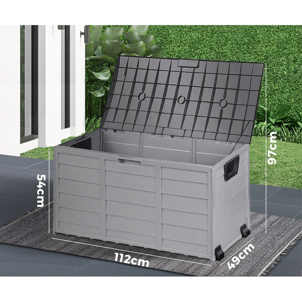 Livsip 290L Outdoor Storage Box Cabinet Container Garden Shed Deck Tool Lockable-Outdoor Storage Boxes-PEROZ Accessories