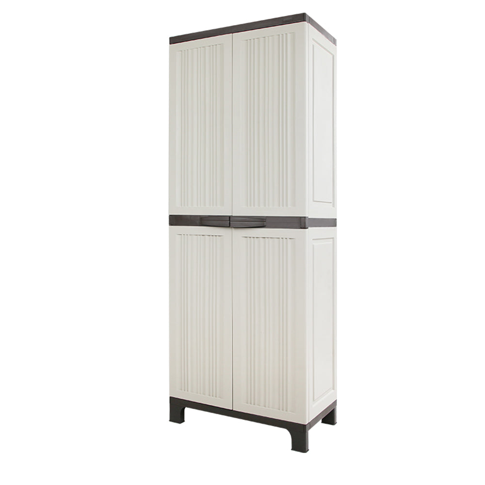 Gardeon Outdoor Storage Cabinet Box 173cm Lockable Cupboard Sheds Garage Adjustable Beige-Outdoor Storage Cabinets-PEROZ Accessories