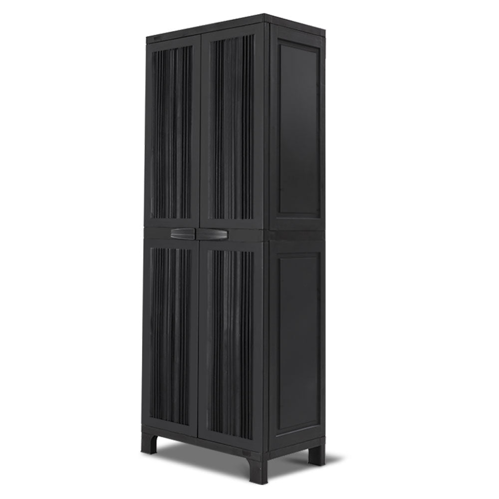 Gardeon Outdoor Storage Cabinet Box 173cm Lockable Cupboard Sheds Garage Adjustable Black-Outdoor Storage Cabinets-PEROZ Accessories