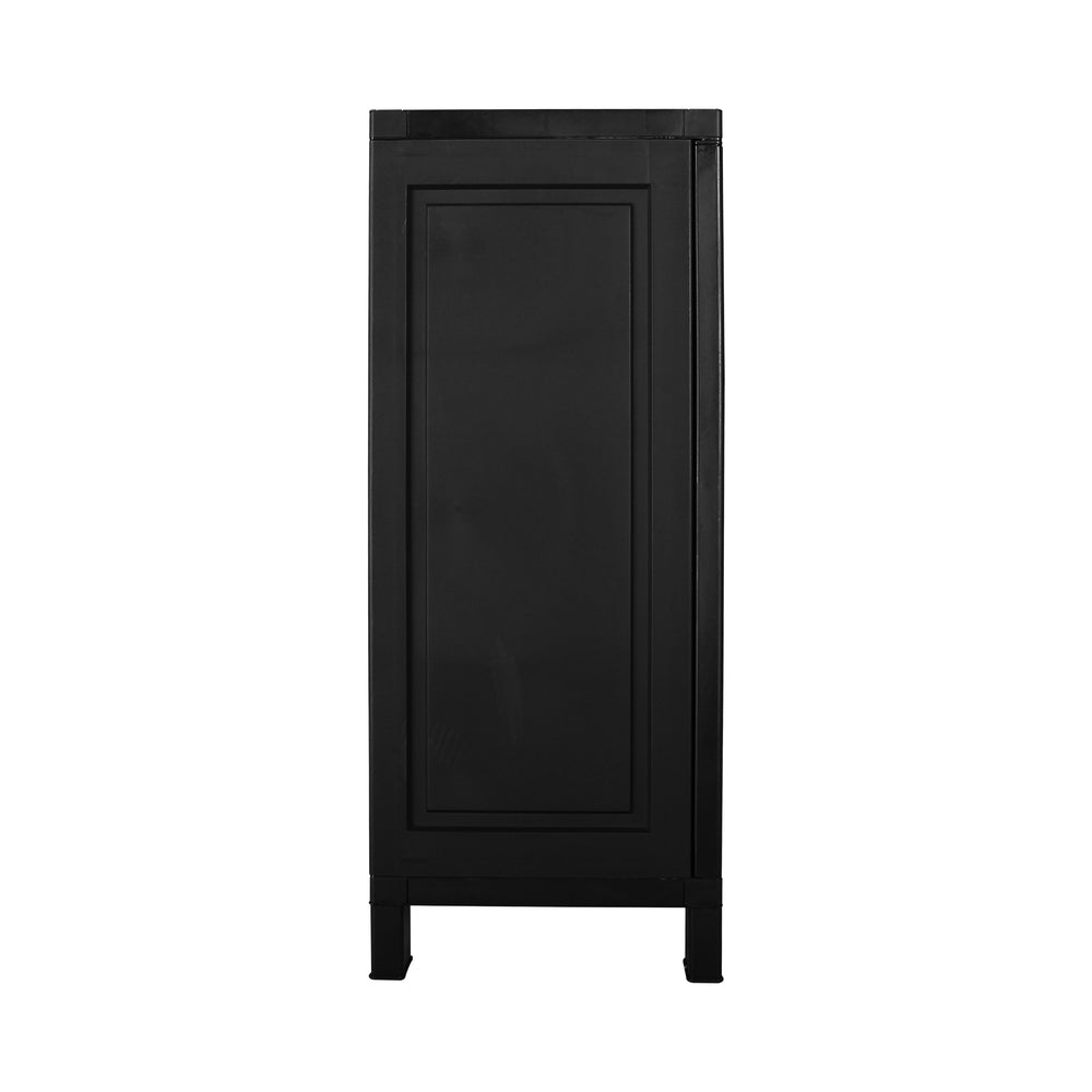 Livsip Outdoor Storage Cabinet Box Garden Garage Cupboard Adjustable Lockable Black-Outdoor Storage Cabinets-PEROZ Accessories