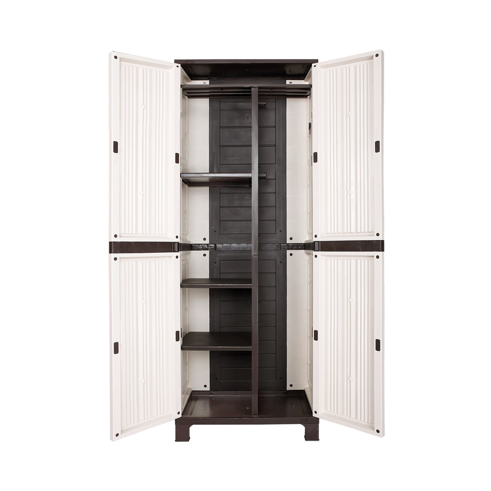 Livsip Outdoor Storage Cabinet Box Garage Garden Cupboard Adjustable Lockable-Outdoor Storage Cabinets-PEROZ Accessories