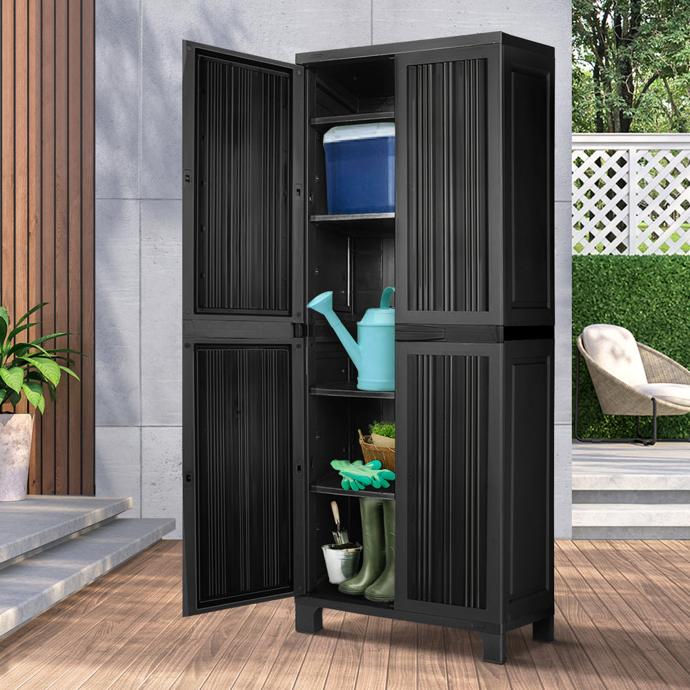 Livsip Outdoor Storage Cabinet Box Cupboard Garage Garden Adjustable Lockable-Outdoor Storage Cabinets-PEROZ Accessories