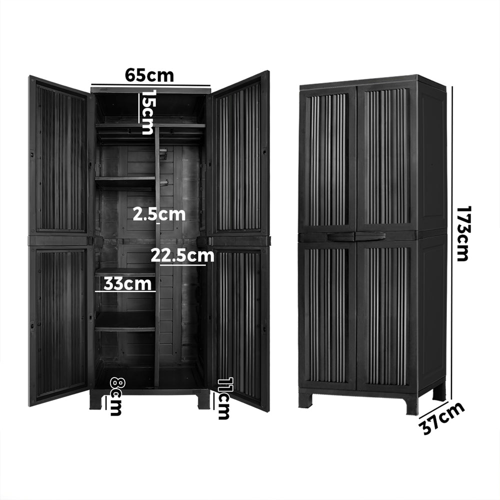 Livsip Outdoor Storage Cabinet Box Cupboard Garage Garden Adjustable Lockable-Outdoor Storage Cabinets-PEROZ Accessories