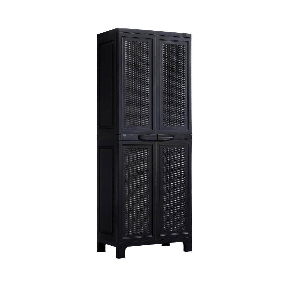 Livsip Outdoor Storage Cabinet Adjustable Tall Black-Outdoor Storage Cabinets-PEROZ Accessories
