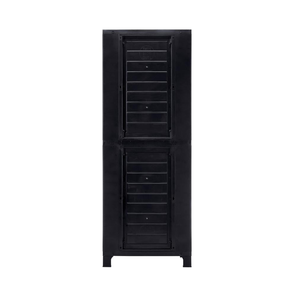 Livsip Outdoor Storage Cabinet Adjustable Tall Black-Outdoor Storage Cabinets-PEROZ Accessories