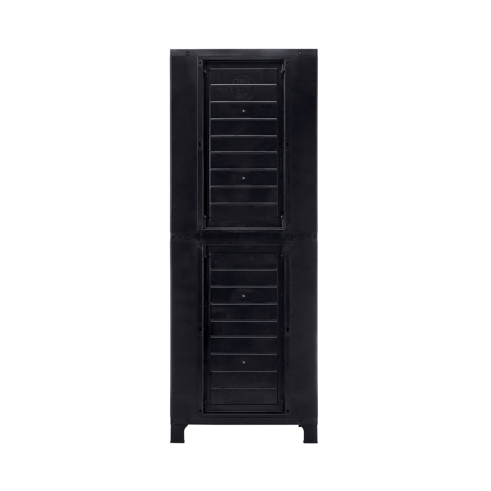 Livsip Outdoor Storage Cabinet Adjustable Tall Black-Outdoor Storage Cabinets-PEROZ Accessories