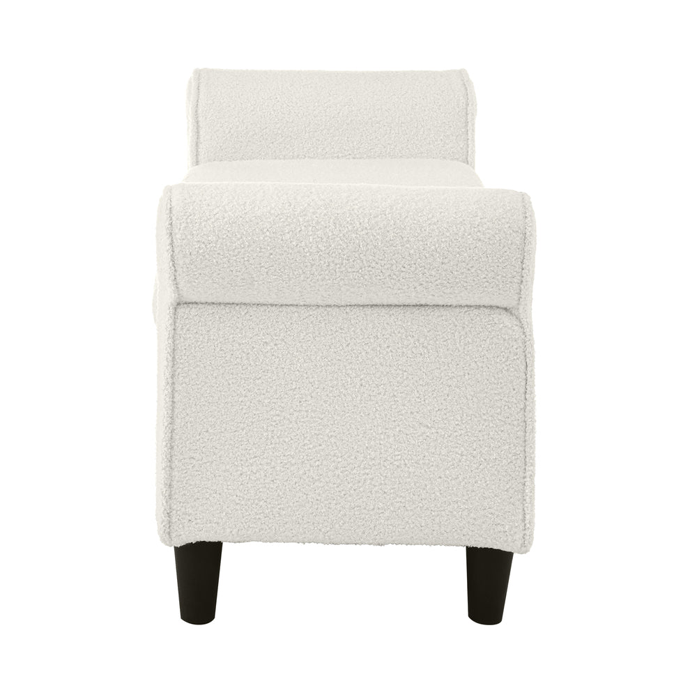 Oikiture Storage Ottoman Blanket Box Sherpa Fabric Arm Foot Stool Couch Large-Ottoman-PEROZ Accessories