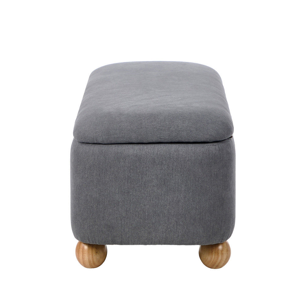 Oikiture Storage Ottoman Foot Stool Linen Couch Bench Blanket Box-Ottoman-PEROZ Accessories