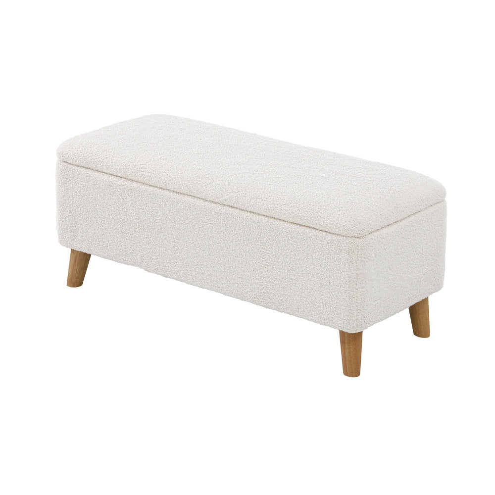 Oikiture Storage Ottoman, 97 x 40 x 40 Footrest Stool Bench Padded Seat Storage Box Home Bedroom Furniture-Ottoman-PEROZ Accessories
