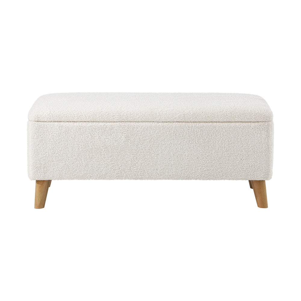 Oikiture Storage Ottoman, 97 x 40 x 40 Footrest Stool Bench Padded Seat Storage Box Home Bedroom Furniture-Ottoman-PEROZ Accessories